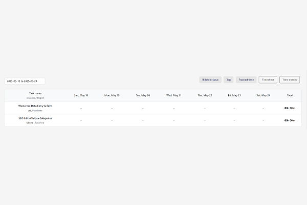 Time Tracking Screenshot